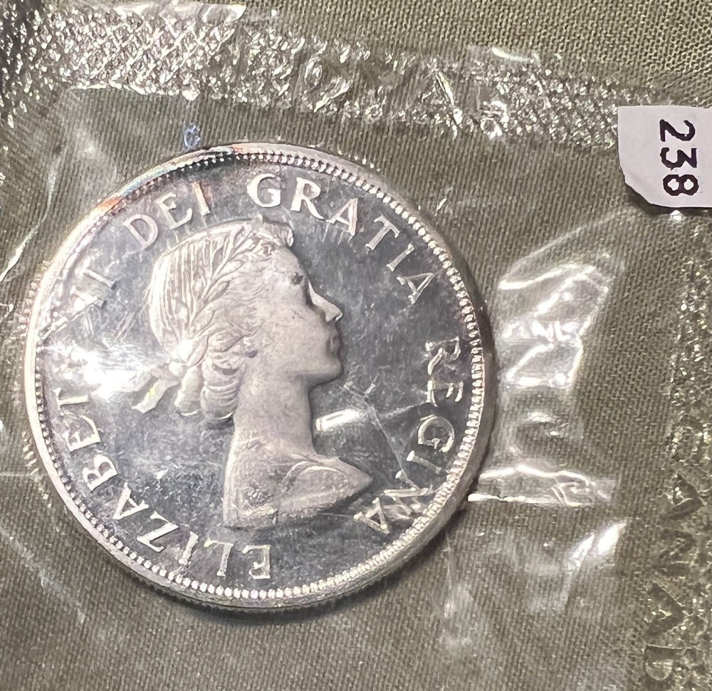 1963 Silver Dollar Canada - 80% Silver - Great Condition Sealed By Plastic.