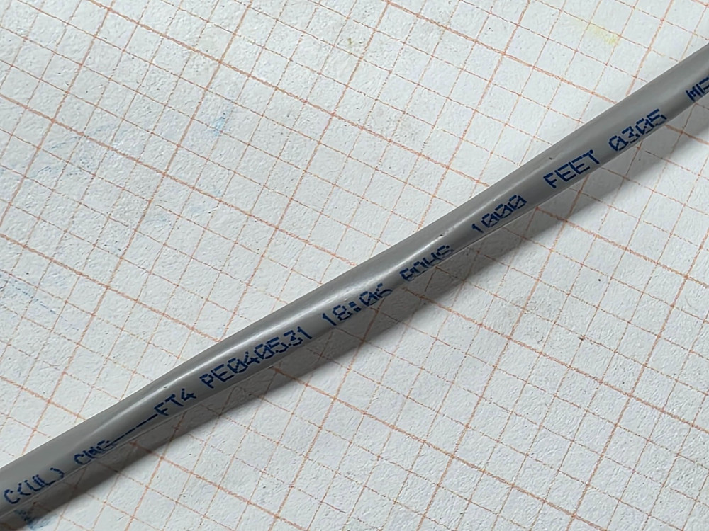 Belden Wire 5320FE 18/2C Solid Shielded Control/Audio Cable Riser CMR Gray /50ft