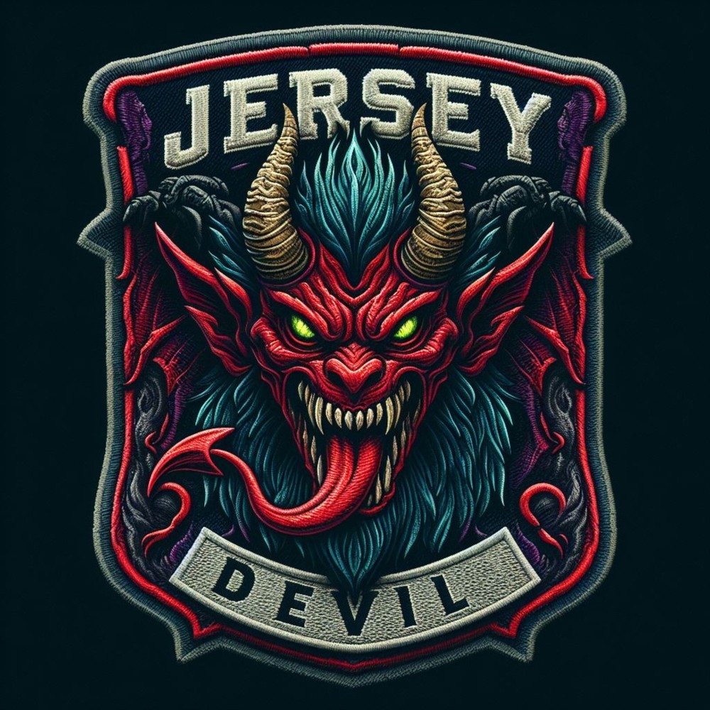 Jersey Devil Patch Iron-on Applique Cryptid Badge, Pine Barrens, Folklore, Myth