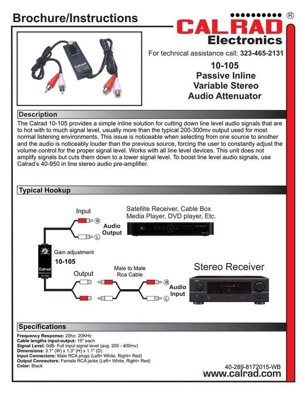 RCA Inline Attenuator