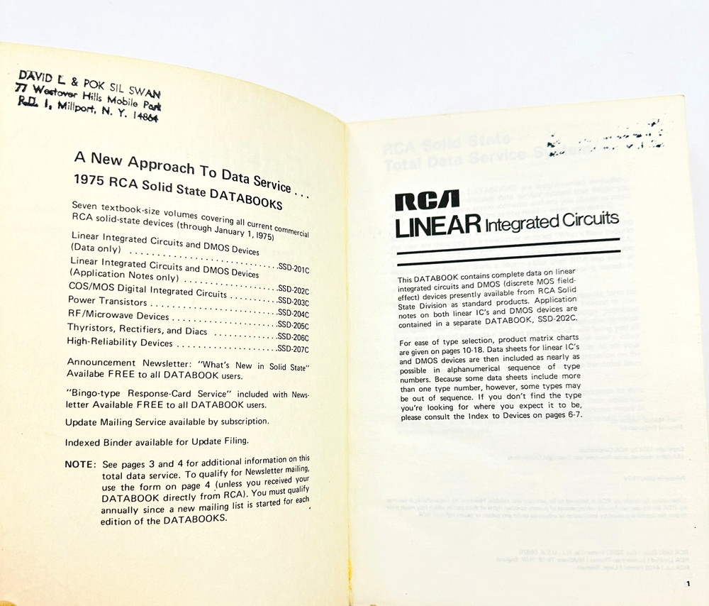 4 RCA Databooks 1974 Power Transitor, Thyristers Rects, COS/MOS, Linear Circuits