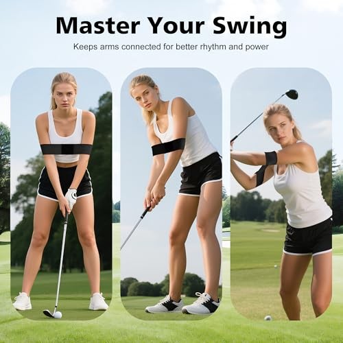 2 Pack Golf Swing Training Aid Swing Correcting Arm Band for Muscle Memory &