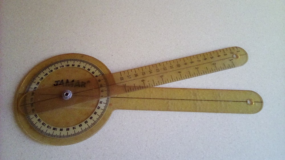 Vintage Yellow Baseline Plastic Goniometer