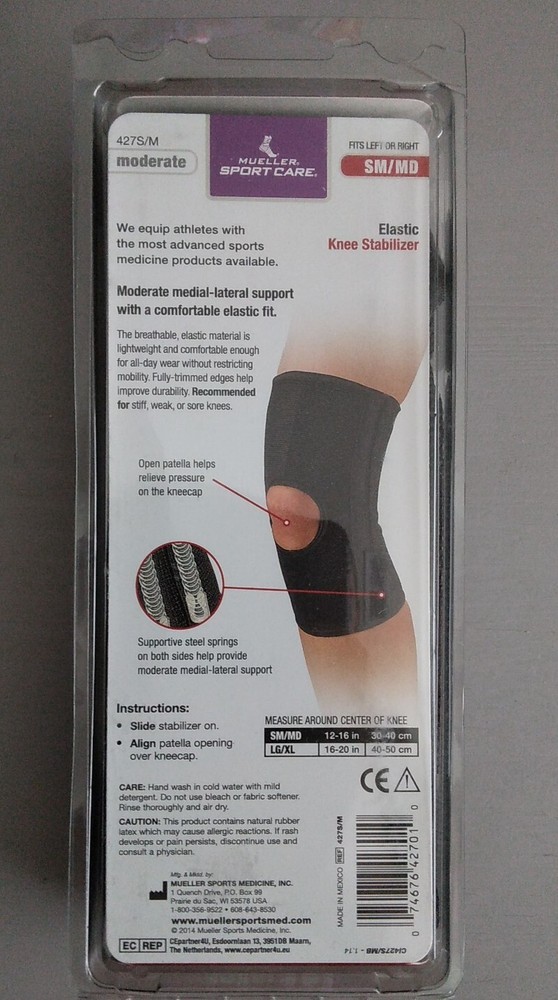 Mueller Knee Stabilizer, Black, Small/medim