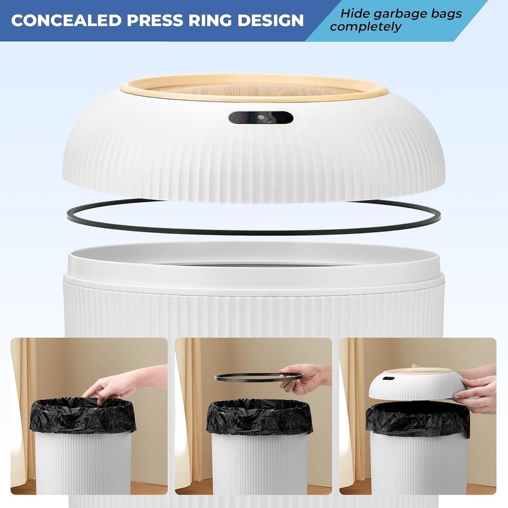 Smart Sensor Wastebasket Hand Free Touchless 2.6 Gallon