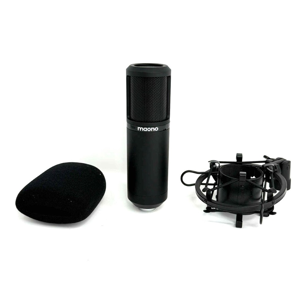 Maono PM320 Condenser Studio Mic Microphone Shock Mount Windscreen New Open Box