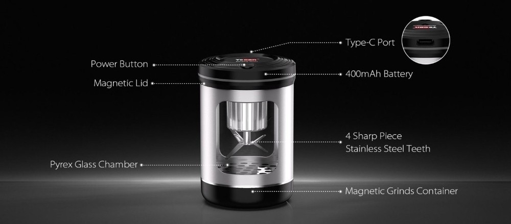 Draco Electric Mini Smart Grinder | Silver