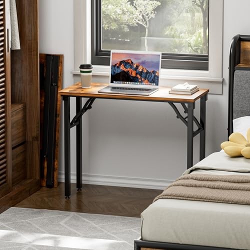 TEMI Small Computer Desk Folding Table - 35.8" Foldable Office Desk, No