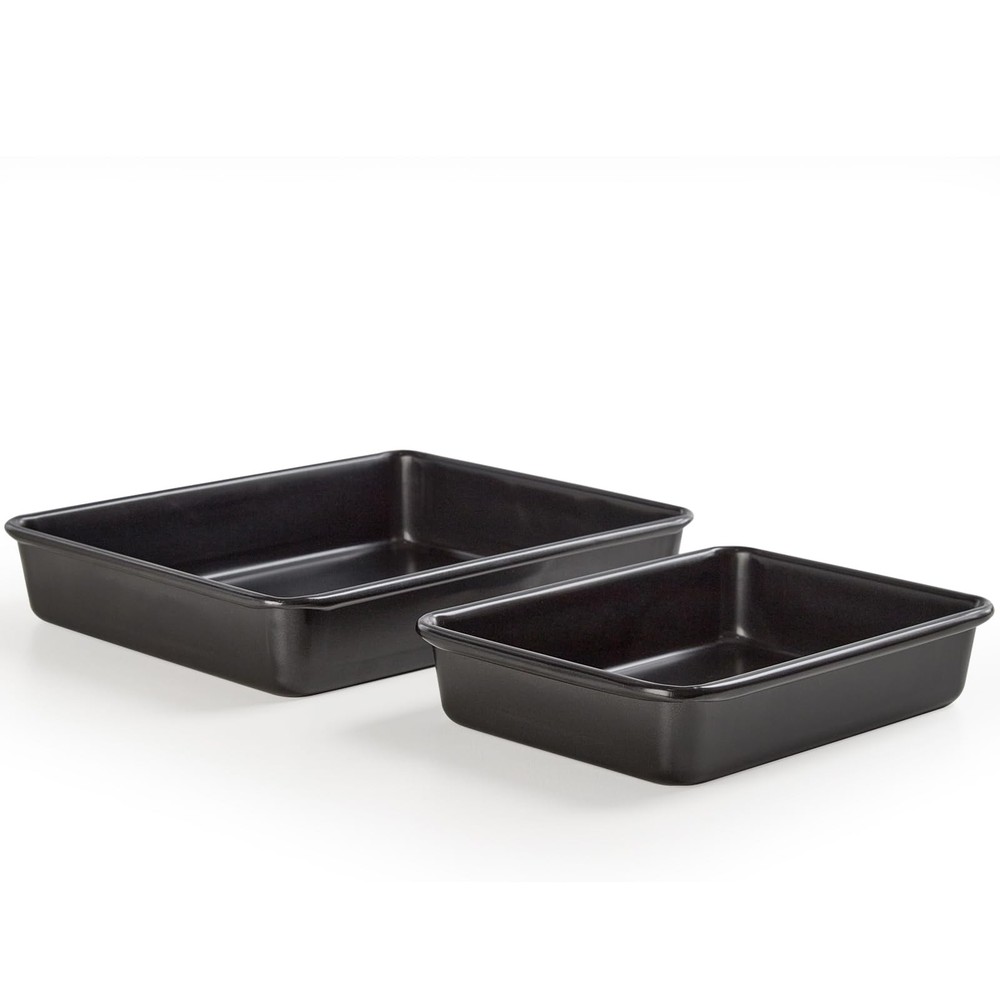Heavy Roasting Pan Set 2 PCS 11/8.6 inch Nonstick Rectangular Deep Pans