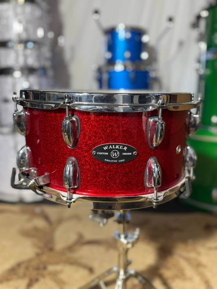 Walker Custom Drums Red Sparkle 14x7 Snare Drum