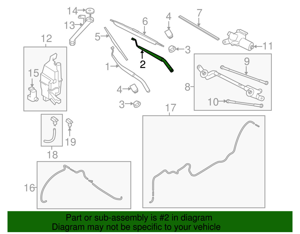 Genuine Nissan Wiper Arm 28881-JM00A