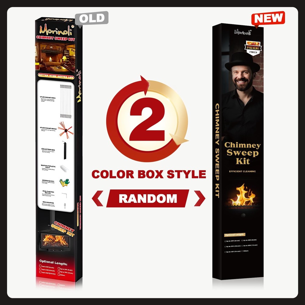 Morinoli 30 Feet Chimney Sweep Kit, Chrome Button Locking System, Chimney Cle...