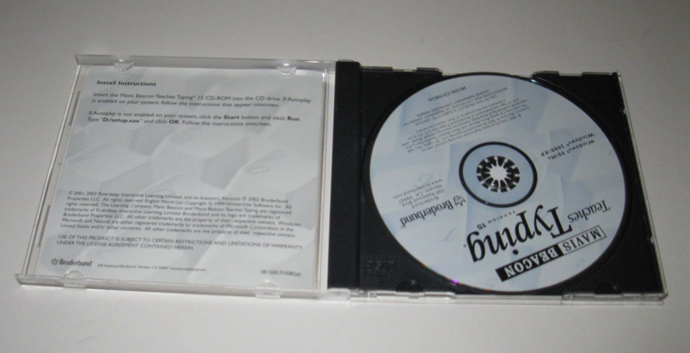 Mavis Beacon Teaches Typing Version 15 CD-ROM Windows ME XP Broderbund Software