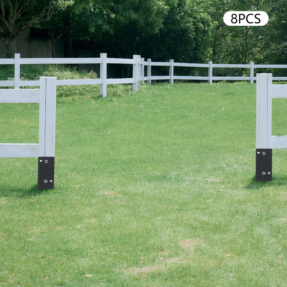 8Pcs Post Base Holders Multi-Functional U-Shape Concrete Foundation Fence Set