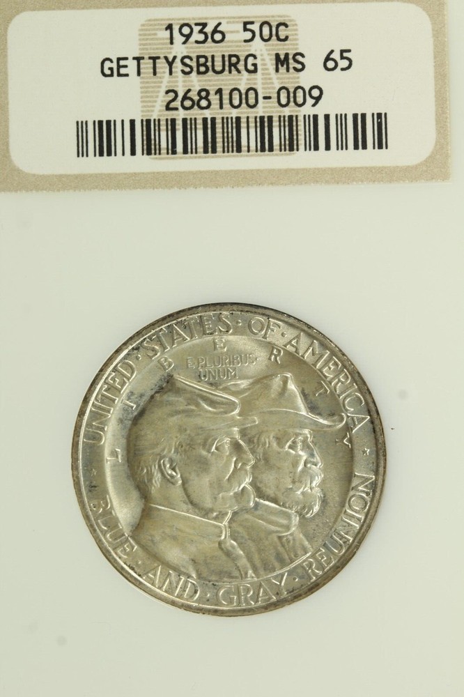 1936 Gettysburg Commemorative Half Dollar : NGC MS65