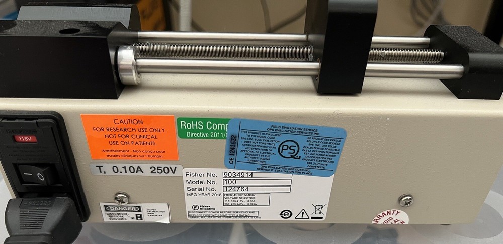 Fisher Scientific Syringe Pump (2018), Model 100