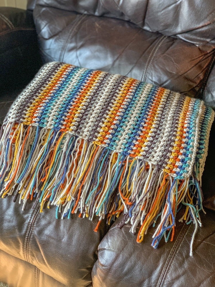 Brand New Handmade Crocheted Afghan Blanket