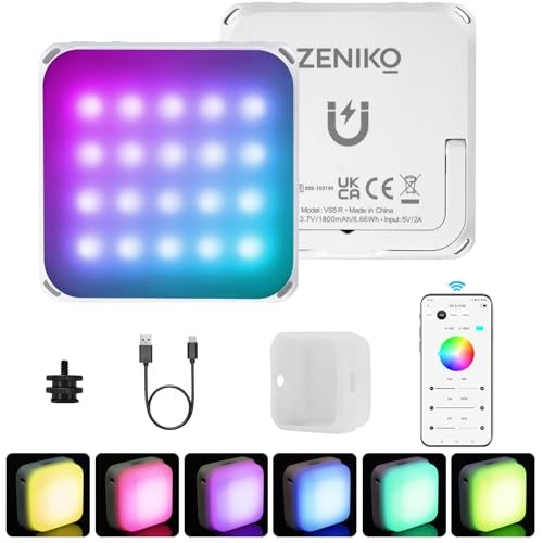 VS5 R Magnetic RGB LED Video Light with Soft Diffuser, Small Panel Light White