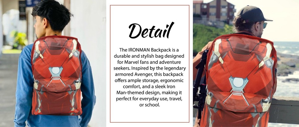 Marvel Iron Man Torso Arc Backpack–School work Bag Laptop Bag