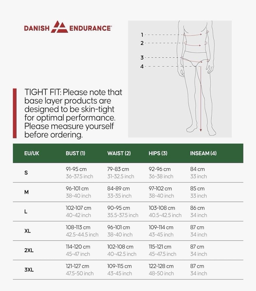 DANISH ENDURANCE Merino Wool Base Layer Men, Thermal Set Navy L