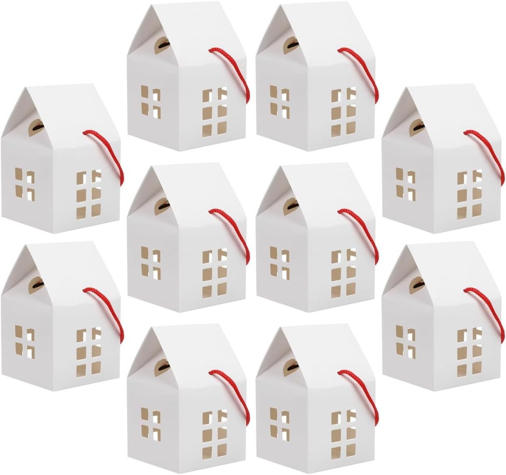 Candy Packaging Cube 10Pcs House Shaped Candy Boxes Boxes Treat Bags Chocolate