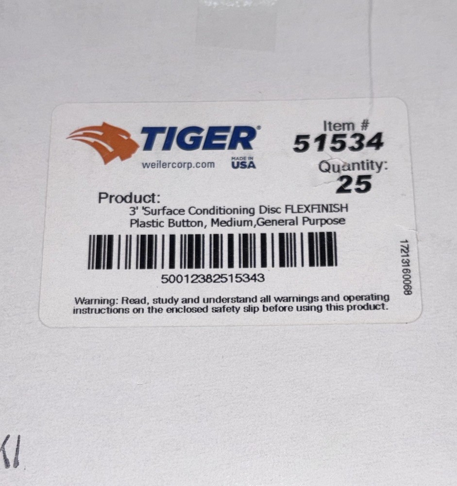 (25) Weiler 51534 - 3" Plastic Button Style, AO Medium Surface Conditioning Disc