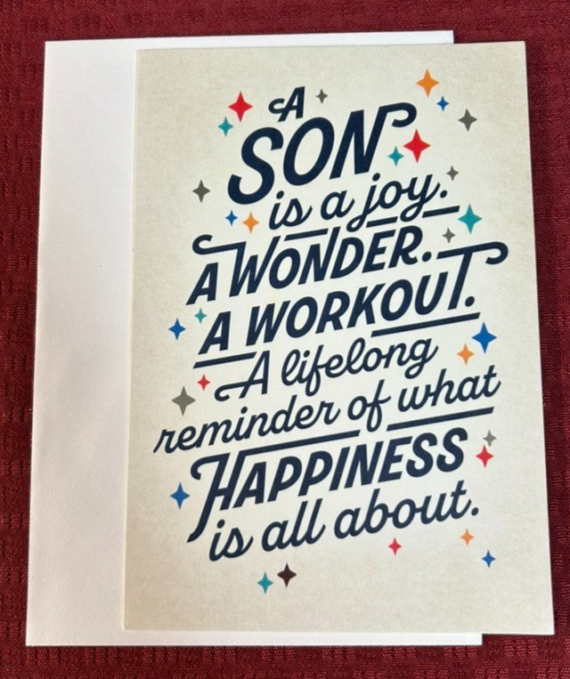 Happy Birthday Greeting Card & Envelope ~ Son