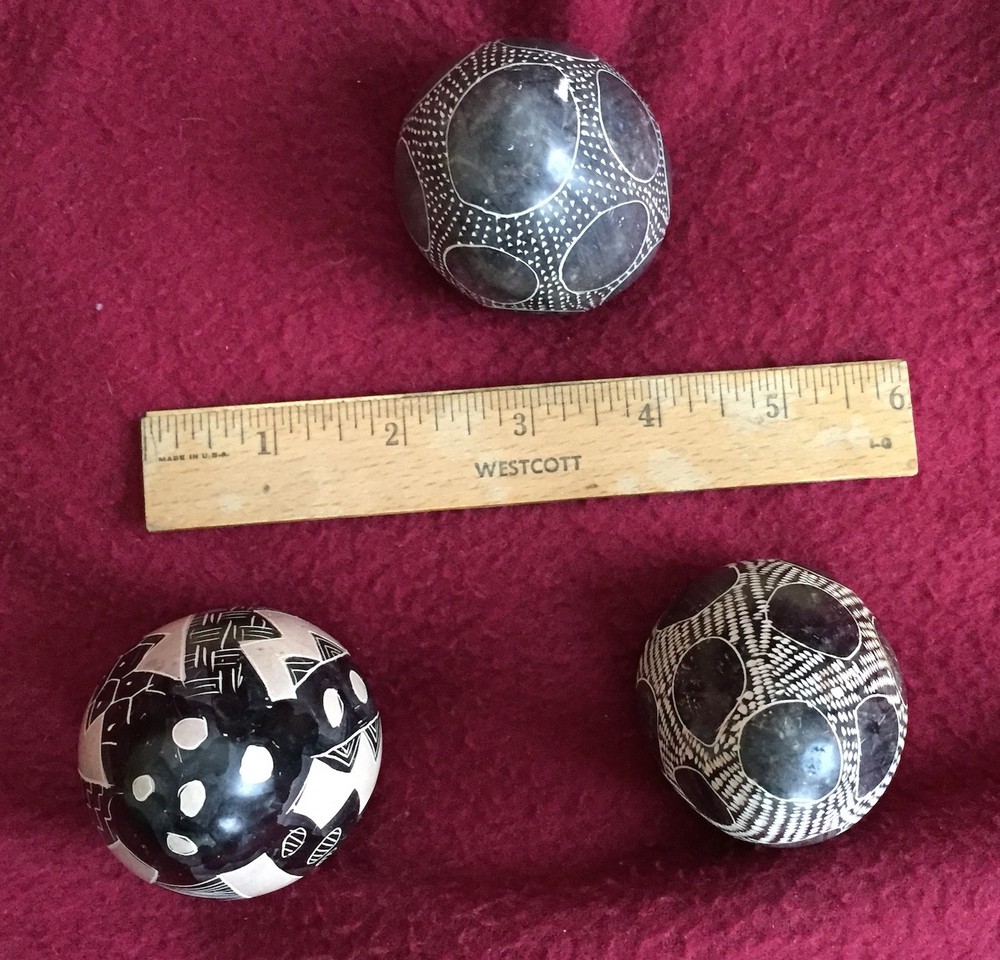 Three Hand Painted Rocks -- Aboriginal Patterns