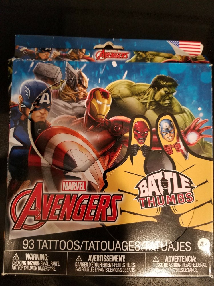 Marvel Avengers Battle Thumbs - 93 Temporary Tattoos
