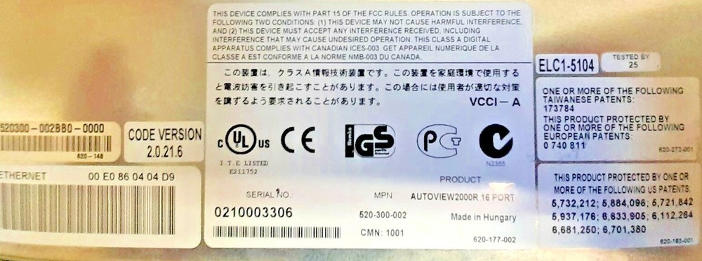 *NICE* AutoView 2000R 16-port Rack Mountable KVM Switch