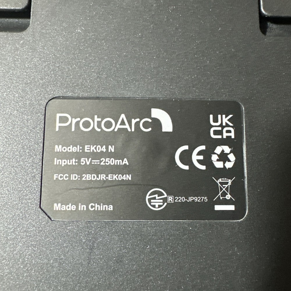 ProtoArc EK04 Wireless Ergonomic Keyboard Separate Number Pad- Missing Charger