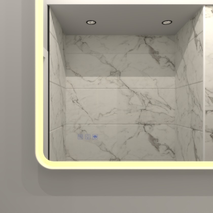 60x36 Rectangular Framed Dimmable Anti-Fod LED Wall Bathroom Vanity Mirror Light