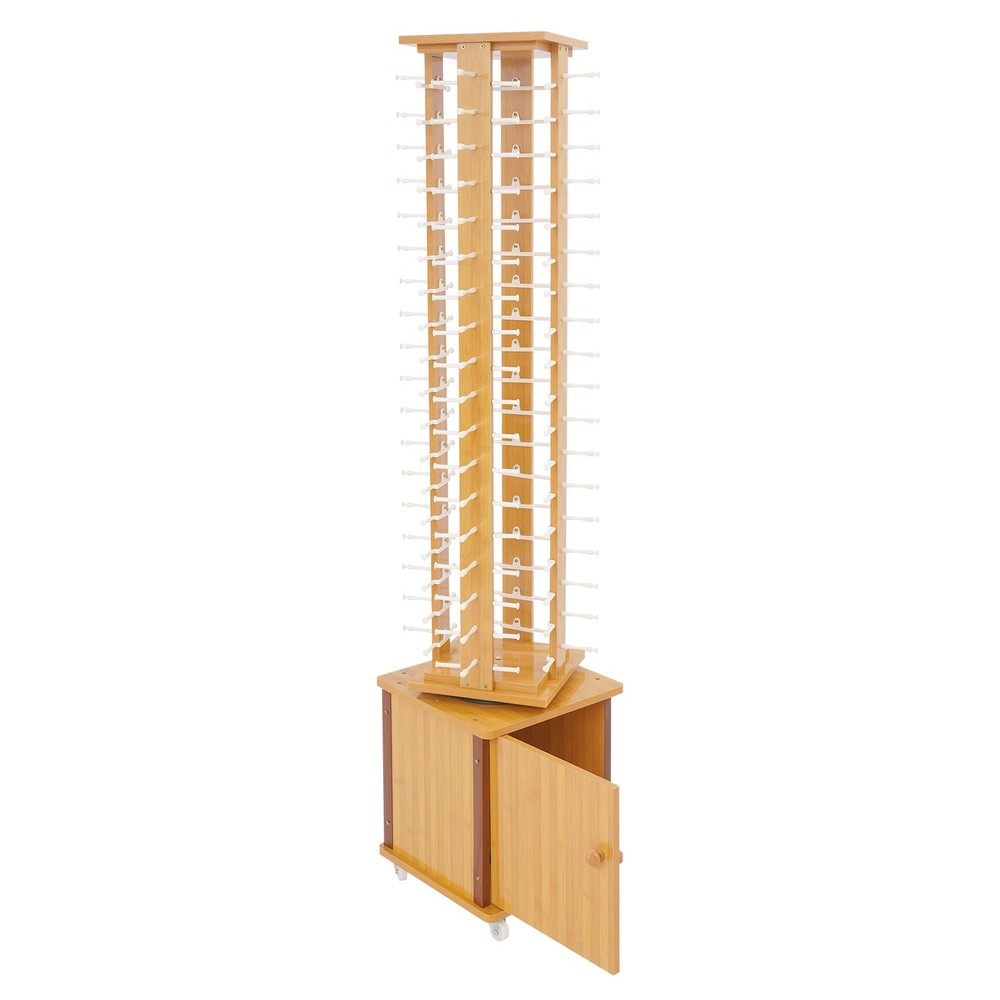 72-Pair Eyeglass Display Rack Rotating Glasses Storage Stand Floor-standing
