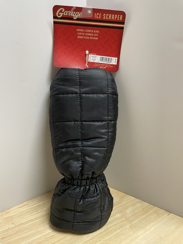 Windshield Ice Scraper With Black Glove Warm Plush Interior Winter Snow New