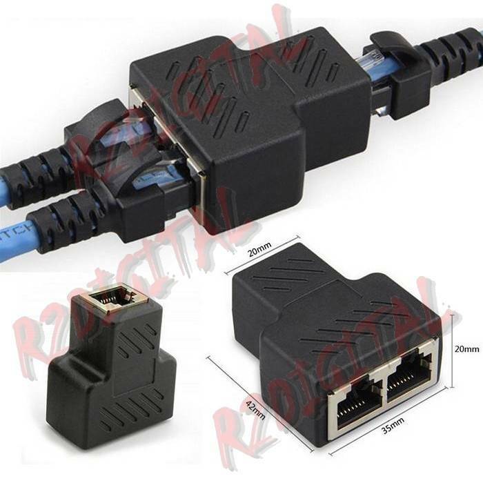 2x Ethernet F/F LAN NETWORK SPLITTER EXTENDER INTERNET CONNECTOR SOCKET