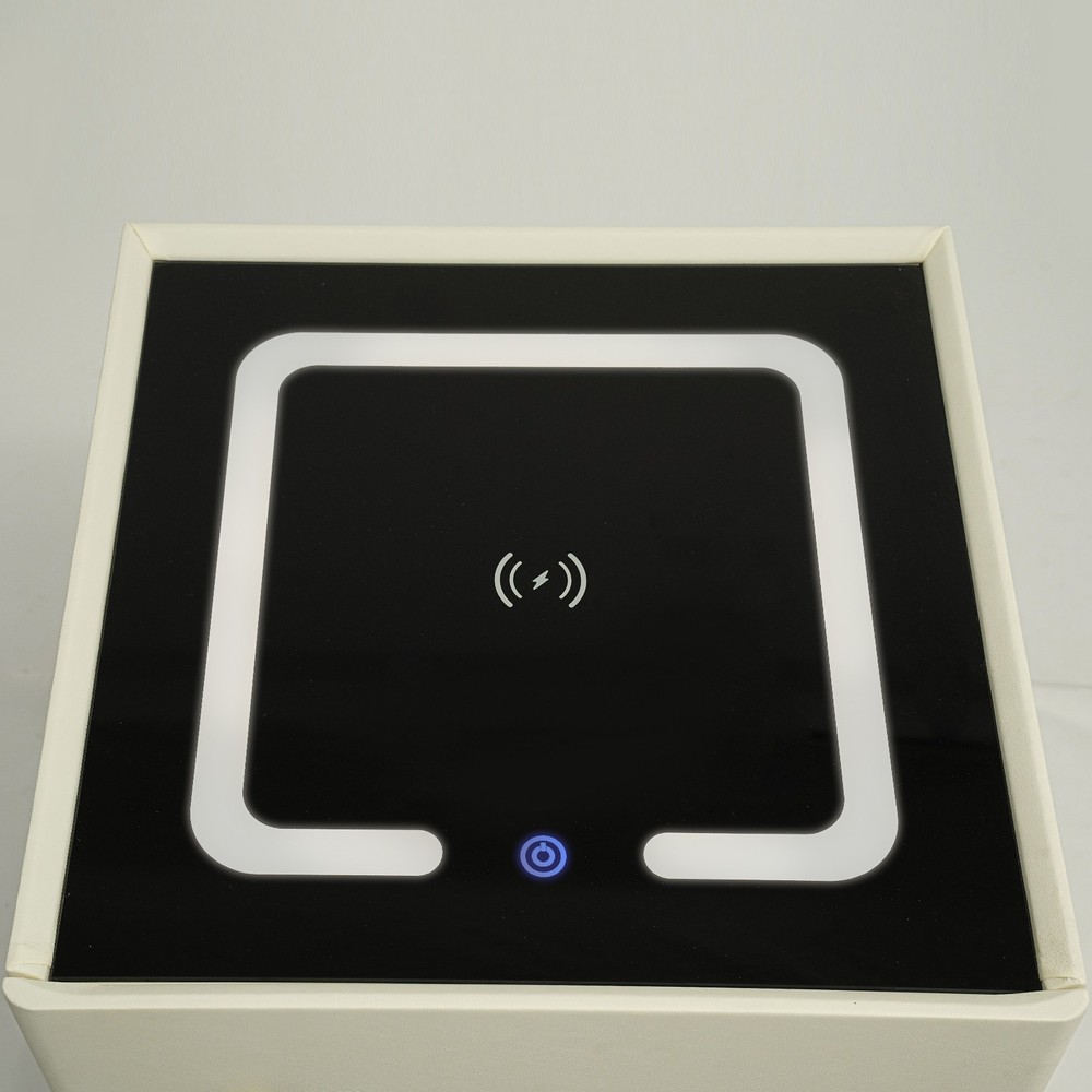 Led Nightstand with Wireless Charging and Secure Safe Box Storage