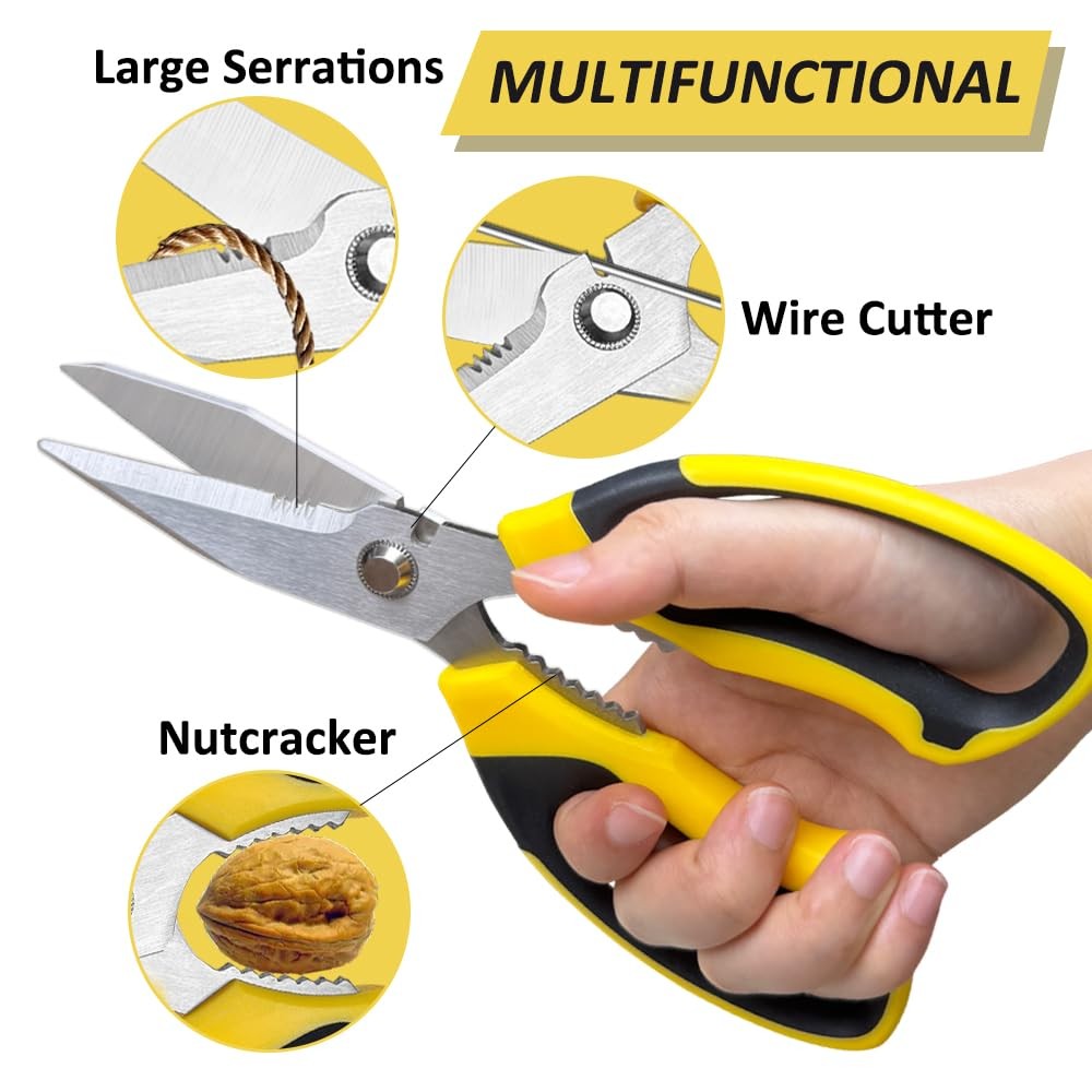 Heavy Duty Scissors, Sharp Scissors All Purpose with Yellow