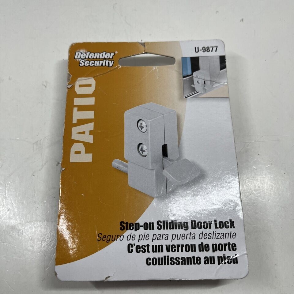 Defender Security Aluminum Step-On Patio Door Lock U 9877