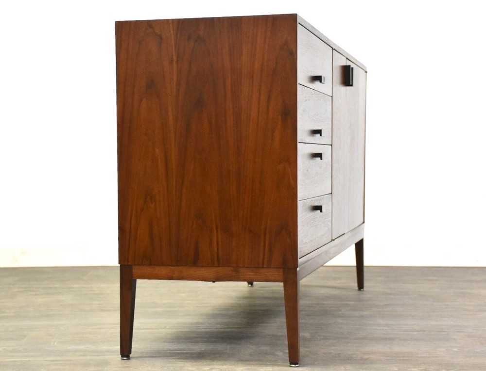 Refinished Walnut Mid Century Credenza
