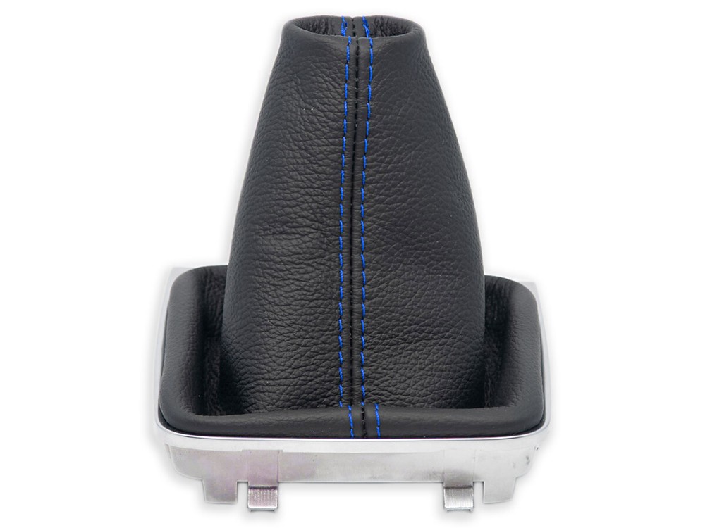 FOR VW GOLF MK7 2013-2019 LHD GEAR SHIFT BOOT GAITER LEATHER s. BLUE + FRAME
