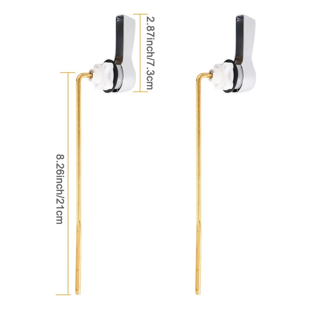 2 Pack Universal Front Mount Toilet Handle Tank Flush Lever Replacement Handle