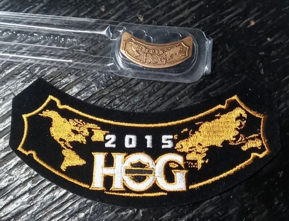 2015 HOG Patch & Pin Membership rocker set Harley Davidson Owners Group Unused