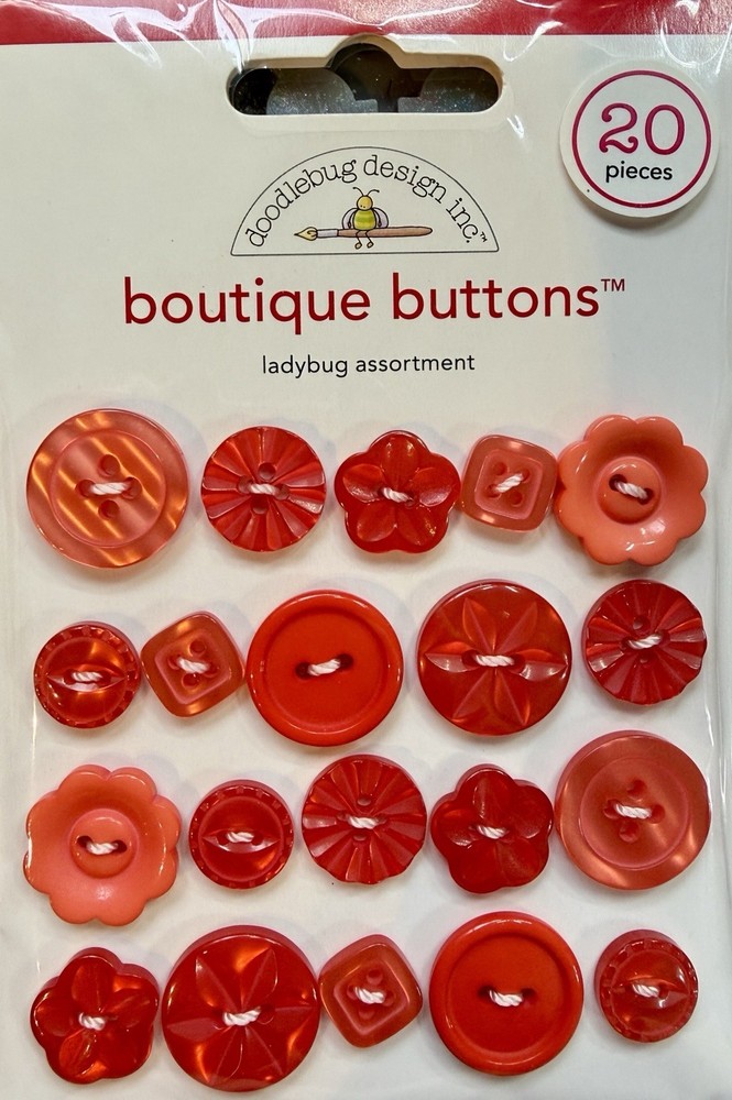 Doodlebug Boutique Buttons Ladybug Assortment