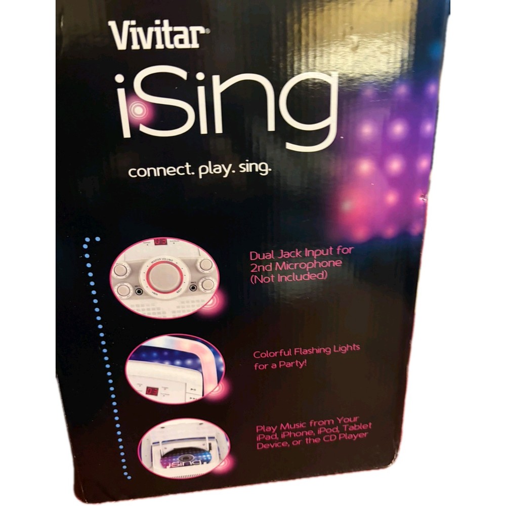 Vivitar i•Sing Bluetooth Wireless Karaoke Speaker with Wired Microphone New