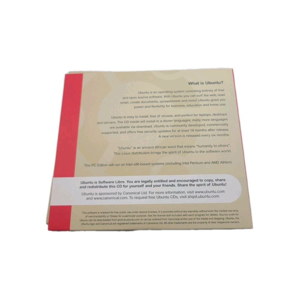 Rare Ubuntu Linux 5.10 PC Edition Vintage Linux for Human Beings