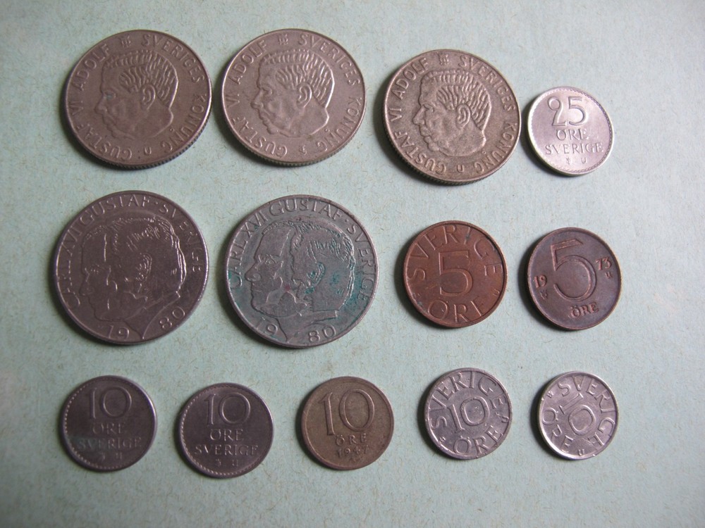 13 Sweden Coins