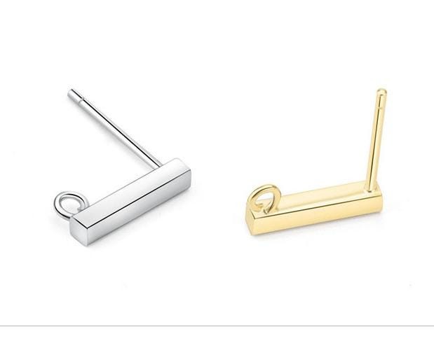 1Pair Sterling Silver Stick Stud Earrings Component 2x10mm FESV52