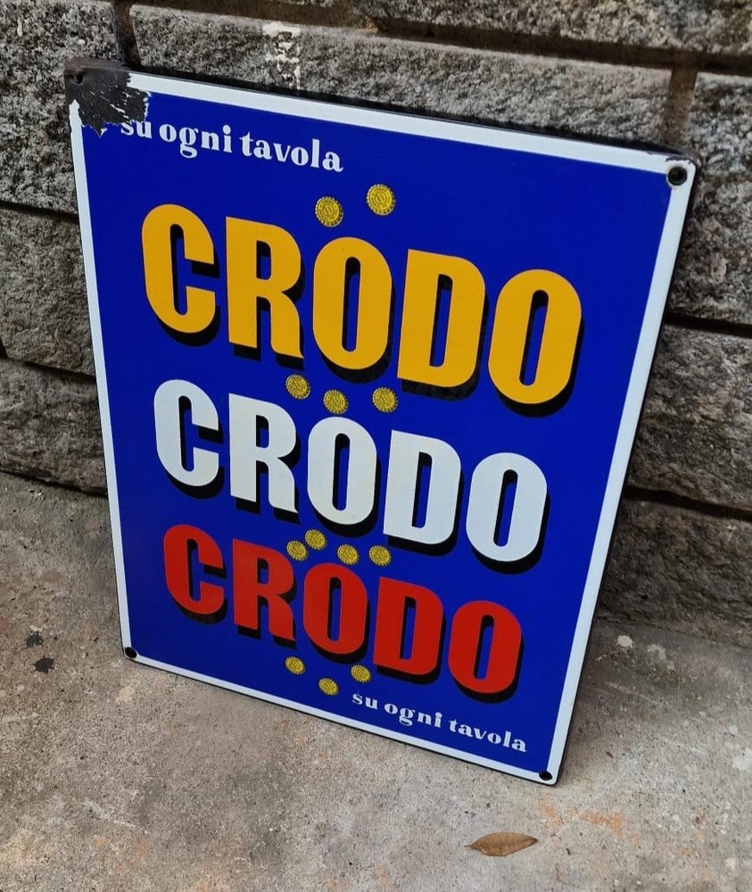 Crodo Enamel Table Sign