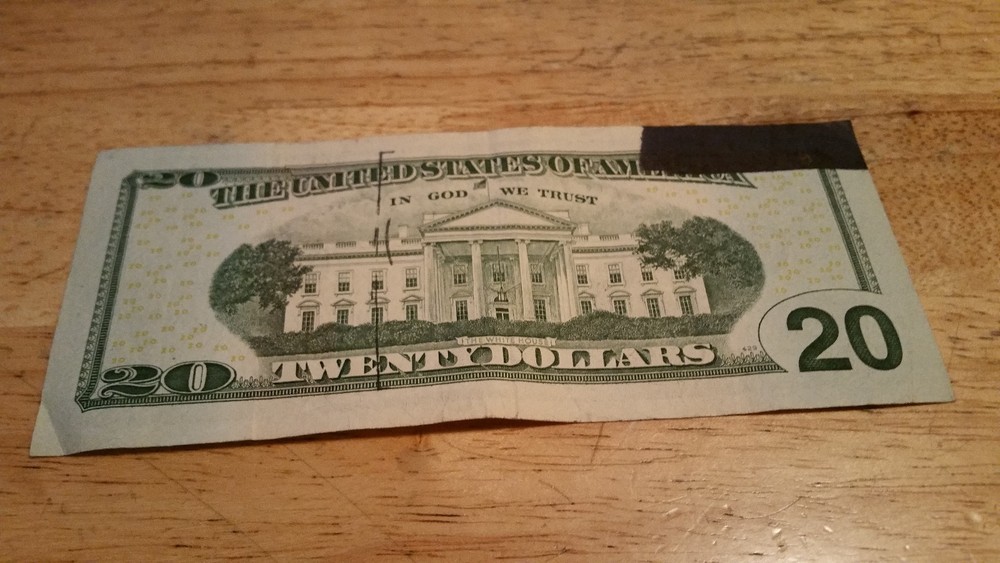ERROR 2013 $20 FEDERAL RESERVE NOTE WET LARGE INK TRANSFER FRONT AND BACK