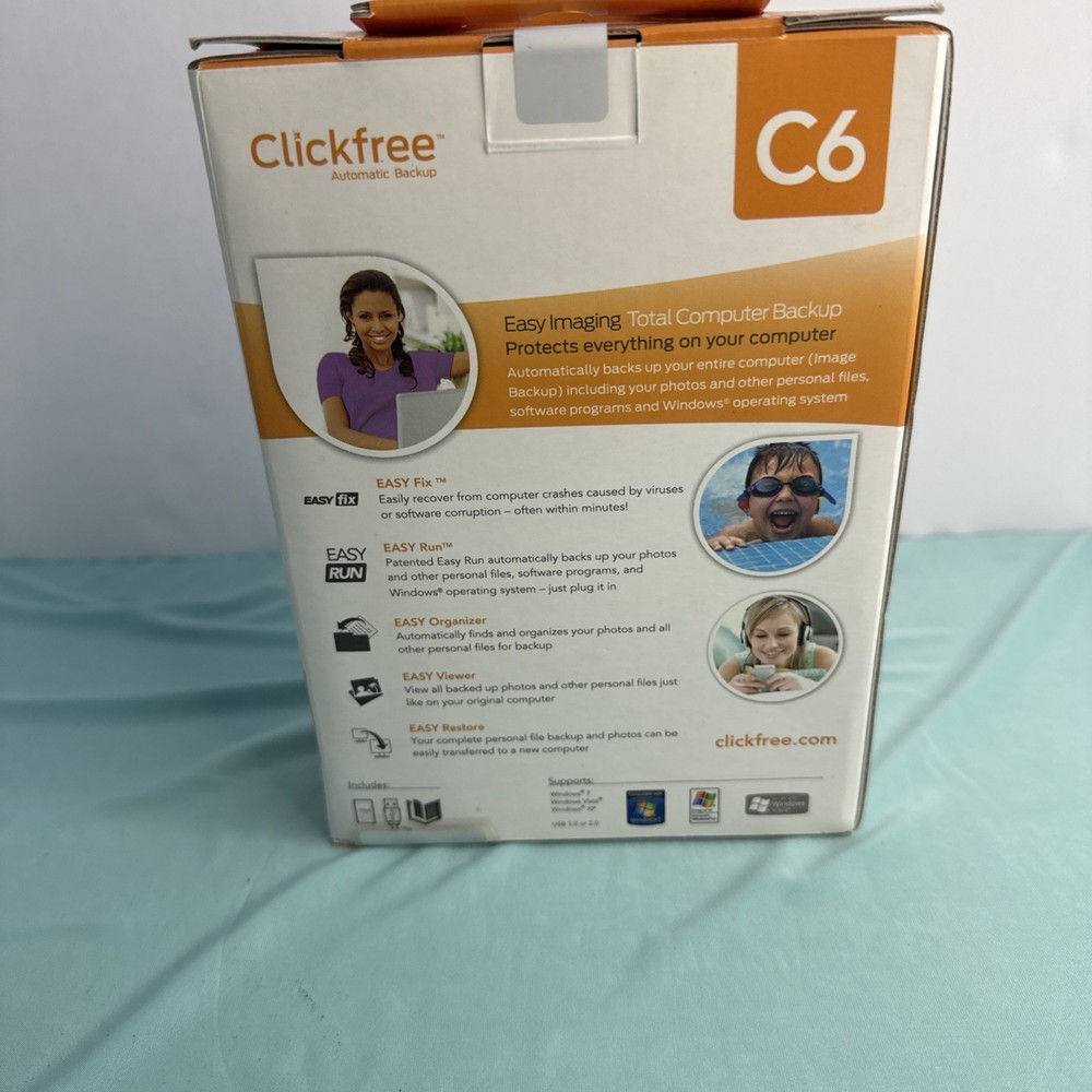 Clickfree Automatic Backup C6 For PC Computer Portable 500GB with Bonus sleeve
